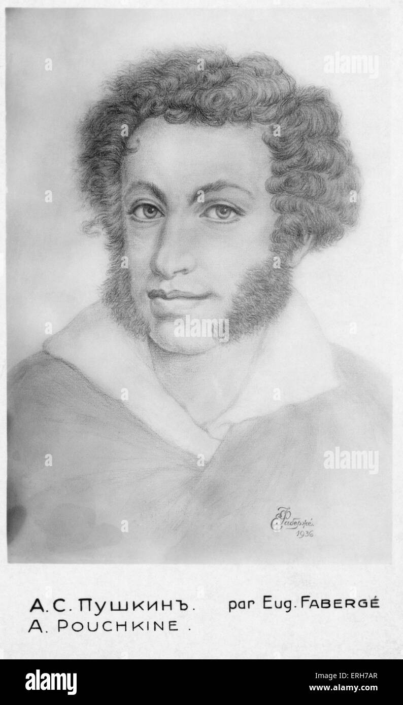 Alexander Pushkin Porträt. Russischer Schriftsteller. Stockfoto