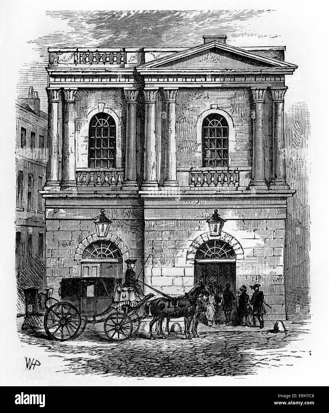 Eintritt in das Opera House, Haymarket, London, 1800. Auch bekannt als der "italienischen Theater" und "Queen es Theatre". Gebaut von Sir Stockfoto