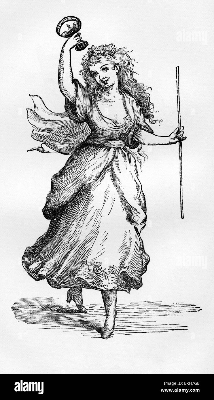 Nancy Storace, englische Sopranistin in Comus aus einer Zeichnung von Corbould, 1791. Stockfoto