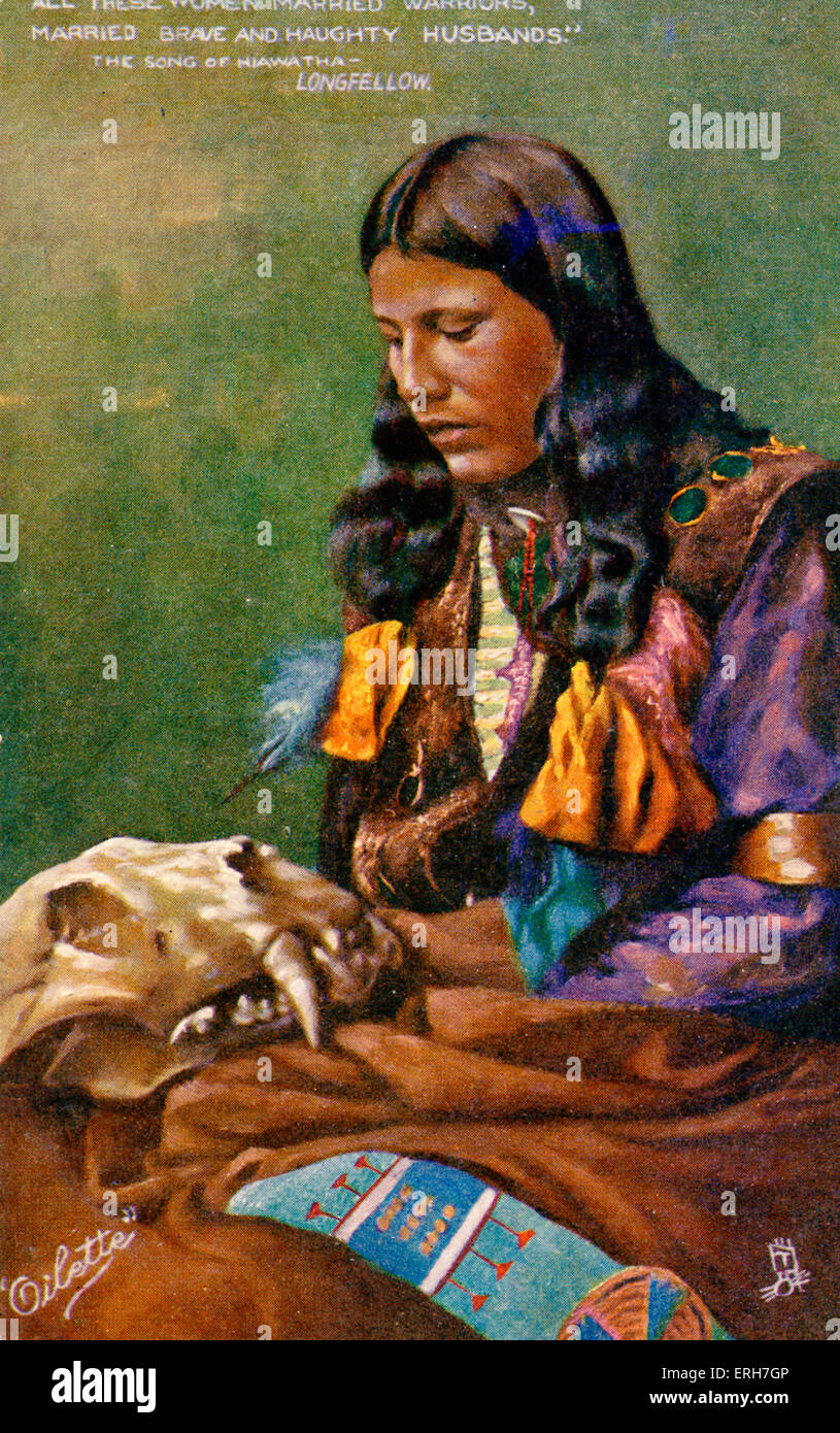 Das Lied von Hiawatha - Illustration, 1885 episches Gedicht von Henry Wadsworth Longfellow. Bildunterschrift: "diese Frauen, die verheiratet Stockfoto