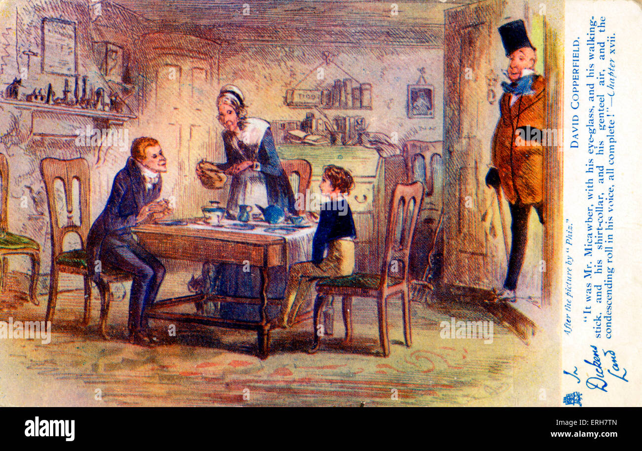 David Copperfield von Charles Dickens. Kapitel 17: "Es war Herrn Micawber, mit seinem Auge-Glas, und seine walking-Stick und seine Stockfoto