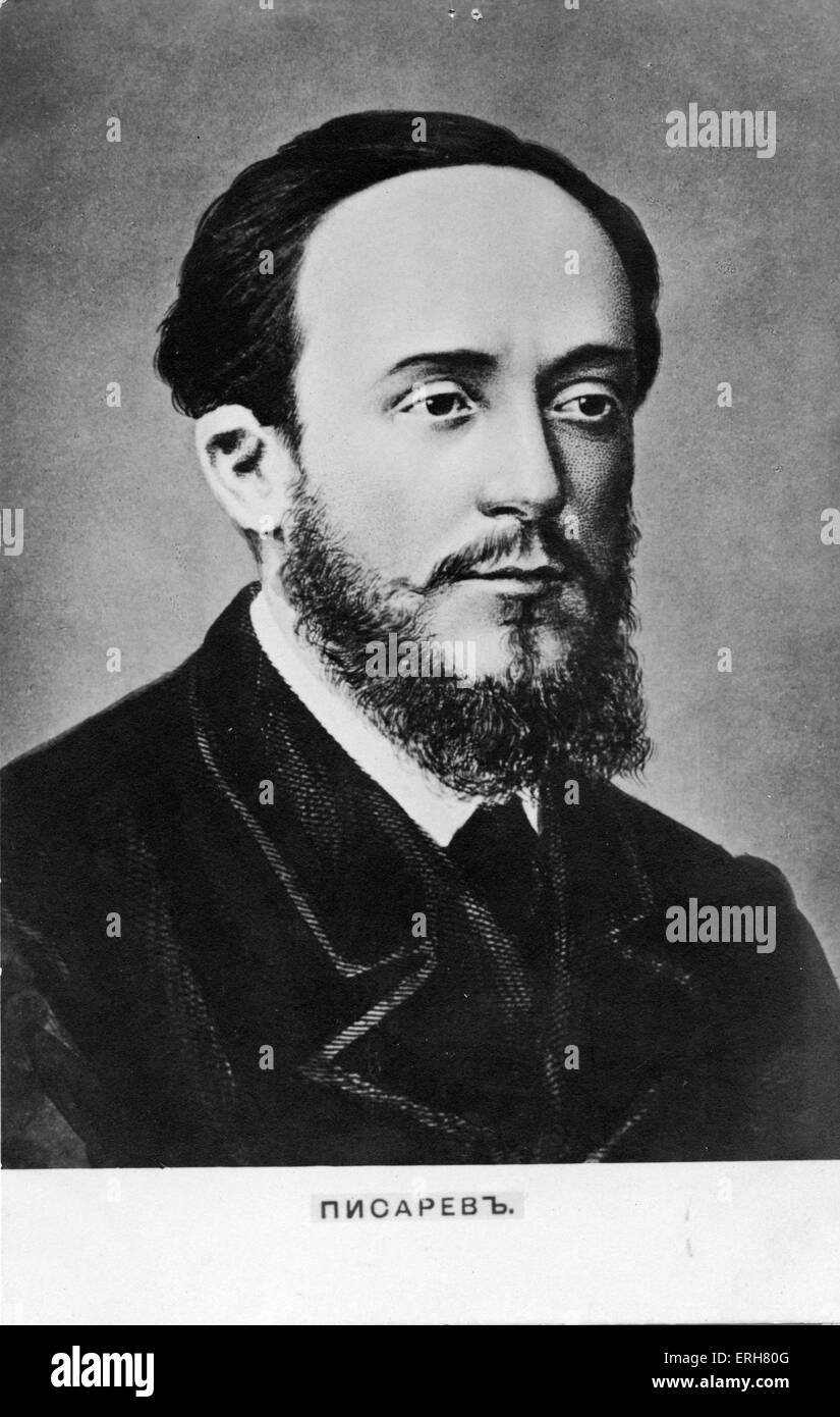 Dimitri Pisarev - Porträt. Radikale russische Schriftsteller und Gesellschaftskritiker: 14. Oktober 1840 - 16. Juli 1868. Stockfoto