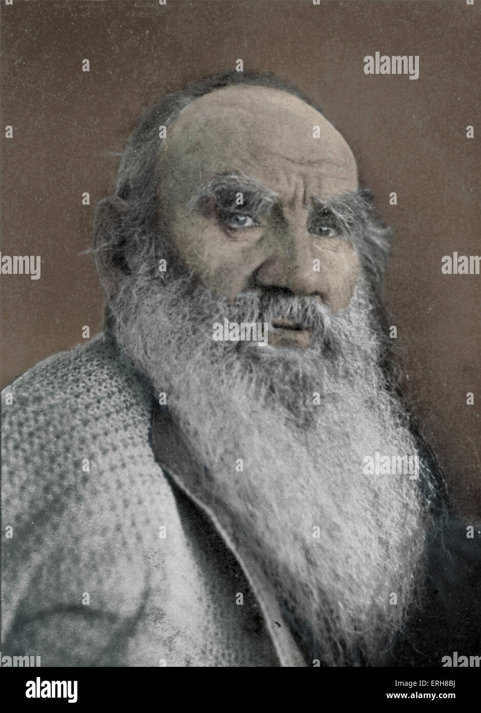 Leo Tolstoy - Porträt.  Russische Schriftsteller: 9. September 1828 - 20. November 1910. Stockfoto