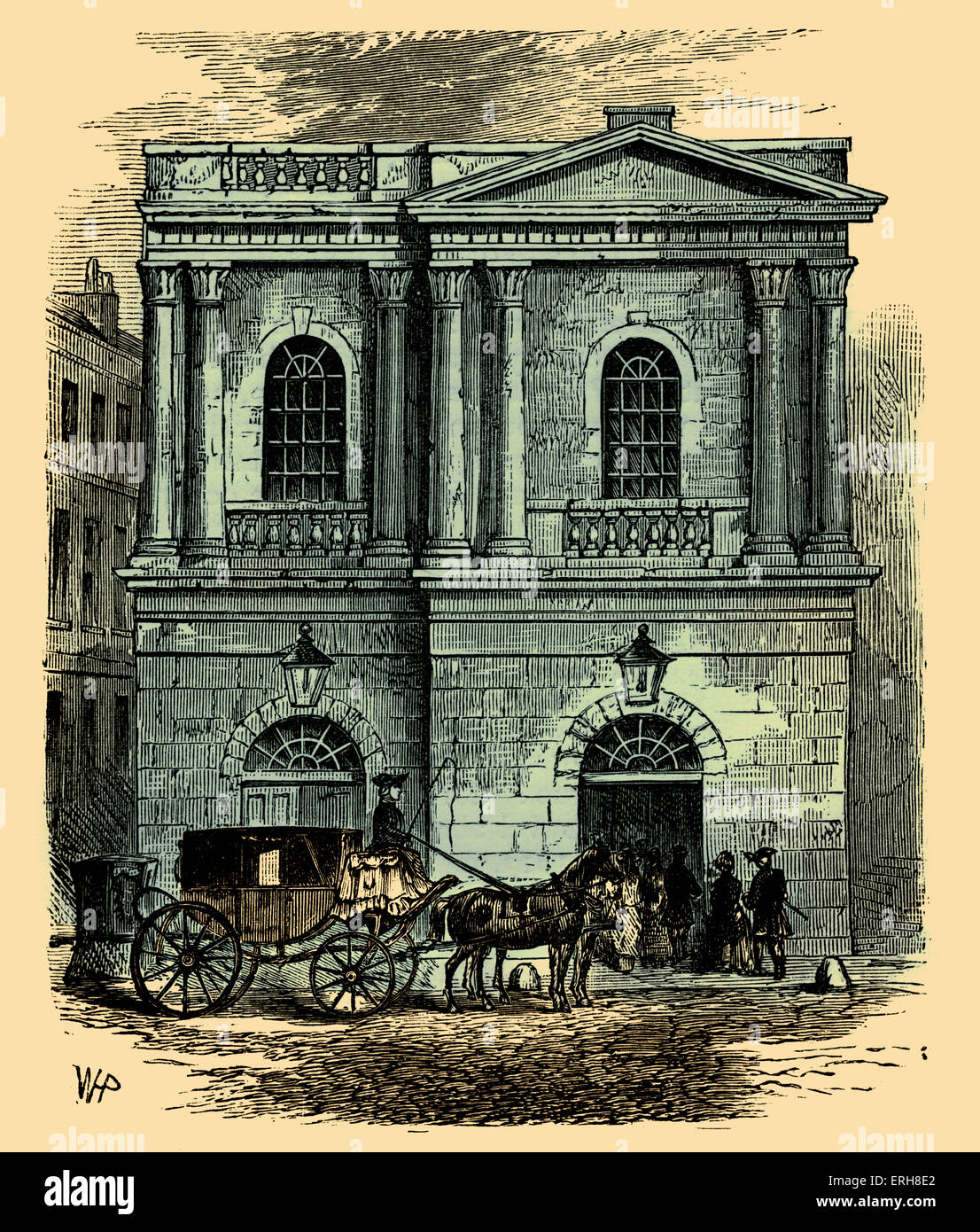 Eintritt in das Opera House, Haymarket, London, 1800. Auch bekannt als der "italienischen Theater" und "Queen es Theatre". Gebaut von Sir Stockfoto