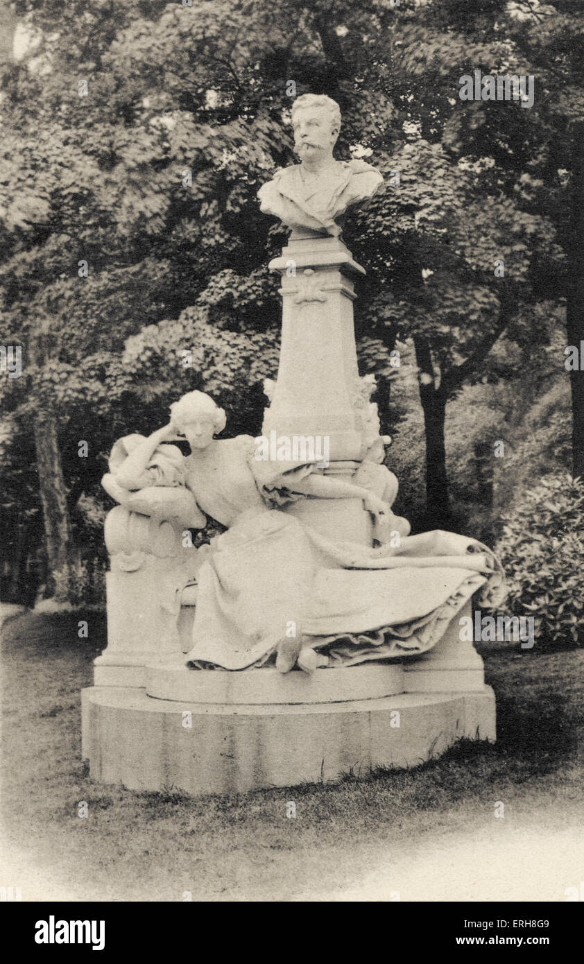 Guy de Maupassant - Statue in Paris, französischer Schriftsteller, 1850-1893 Stockfoto
