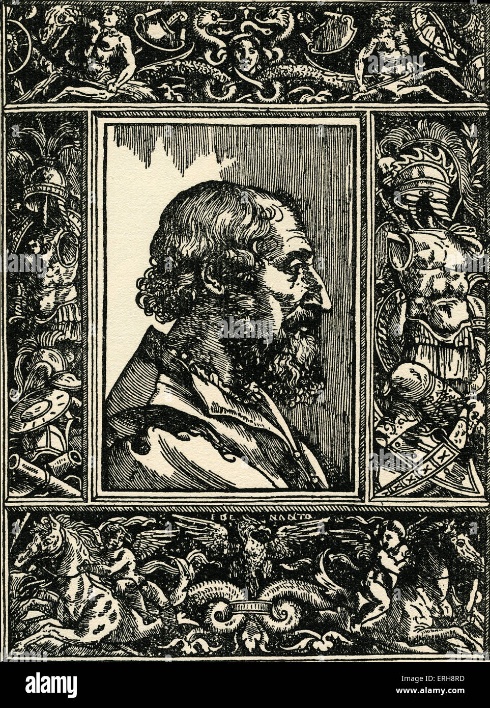 Ludovico Ariosto - aus engravin, 1535. Italienischer Dichter. 8 September 1474 – 6 Juli 1533. Stockfoto