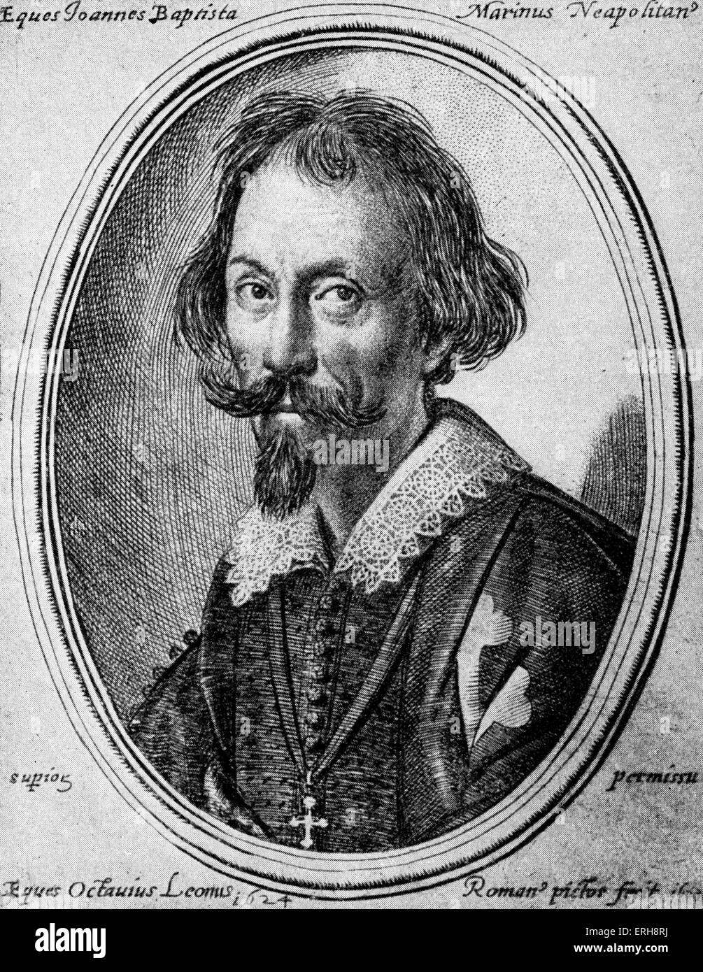 Giambattista Marino - vom Stich nach einem Gemälde von Leoni. Italienischer Dichter, 18 Oktober 1569 — 25. März 1625 Stockfoto