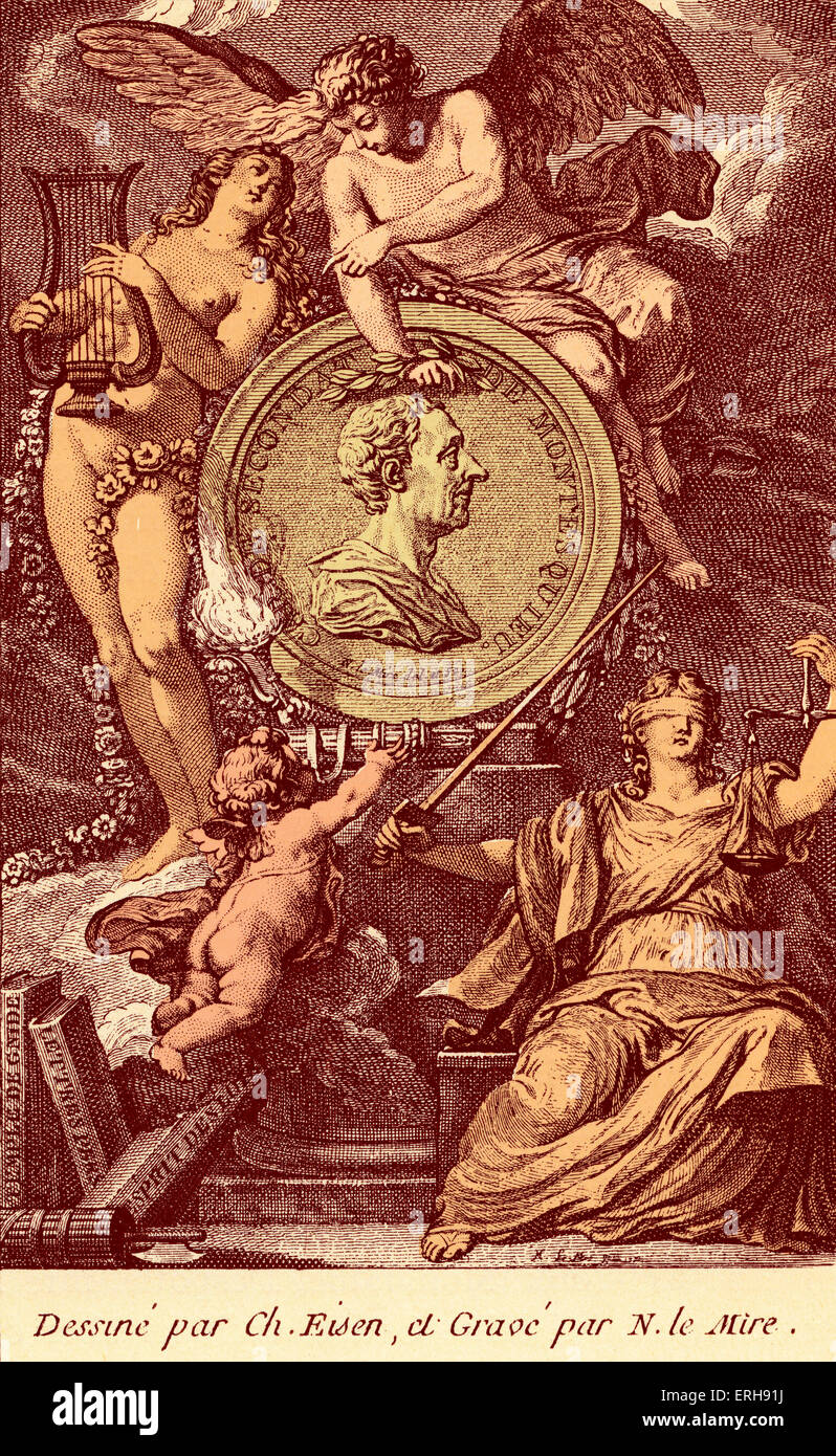 Montesquieu, Charles-Louis de Secondat, Baron De La Brède et de - Portrait des französischen Philosophen und Juristen 1689-1755 Stockfoto