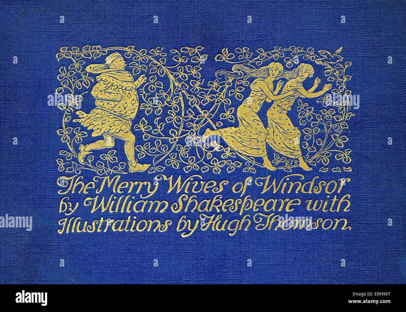 Die lustigen Weiber von Windsor von William Shakespeare. Vordere Abdeckung Illustration von Hugh Thomson, 1910. WS: Englischer Dichter und Stockfoto