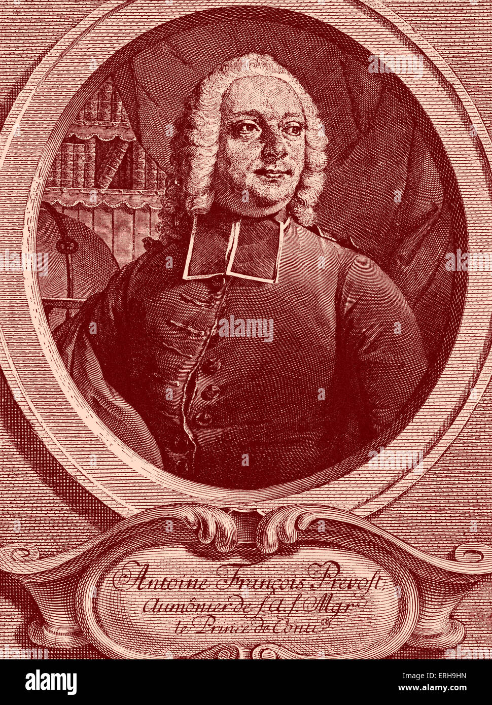 Abbé Prévost - vom Kupferstich von G.F.Schmidt. AP: Französischer Schriftsteller, 1. April 1697 – 23. Dezember 1763. Stockfoto