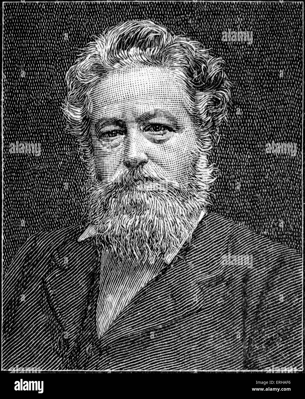 William Morris (24. März 1834 – 3. Oktober 1896). 19. Jahrhundert Englisch, Textildesignerin, Künstler, Schriftsteller. Gründer von der englischen Arts And Crafts-Bewegung. Abbildung nach einer Fotografie von Walker und Bontall. Stockfoto