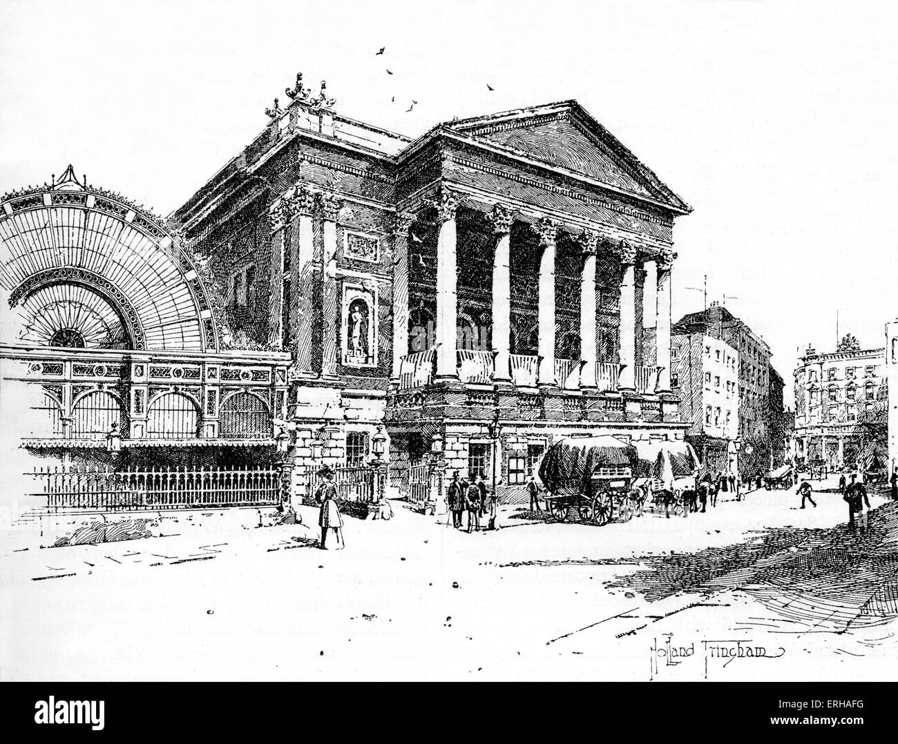 Covent Garden Theatre, jetzt dem Royal Opera House entfernt. Illustration von Holland Tringham, viktorianischen Künstlers und Illustrators (10 Stockfoto