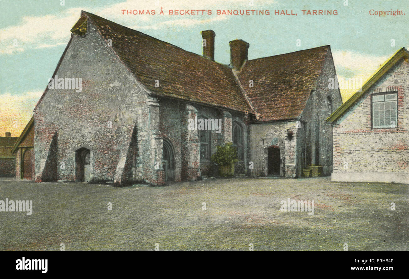 Thomas Becket Festsaal in Tarring, Sussex. Als junger Thomas Becket (c.1118-1170) oft Mann besucht reicher de L'Aigle Stockfoto