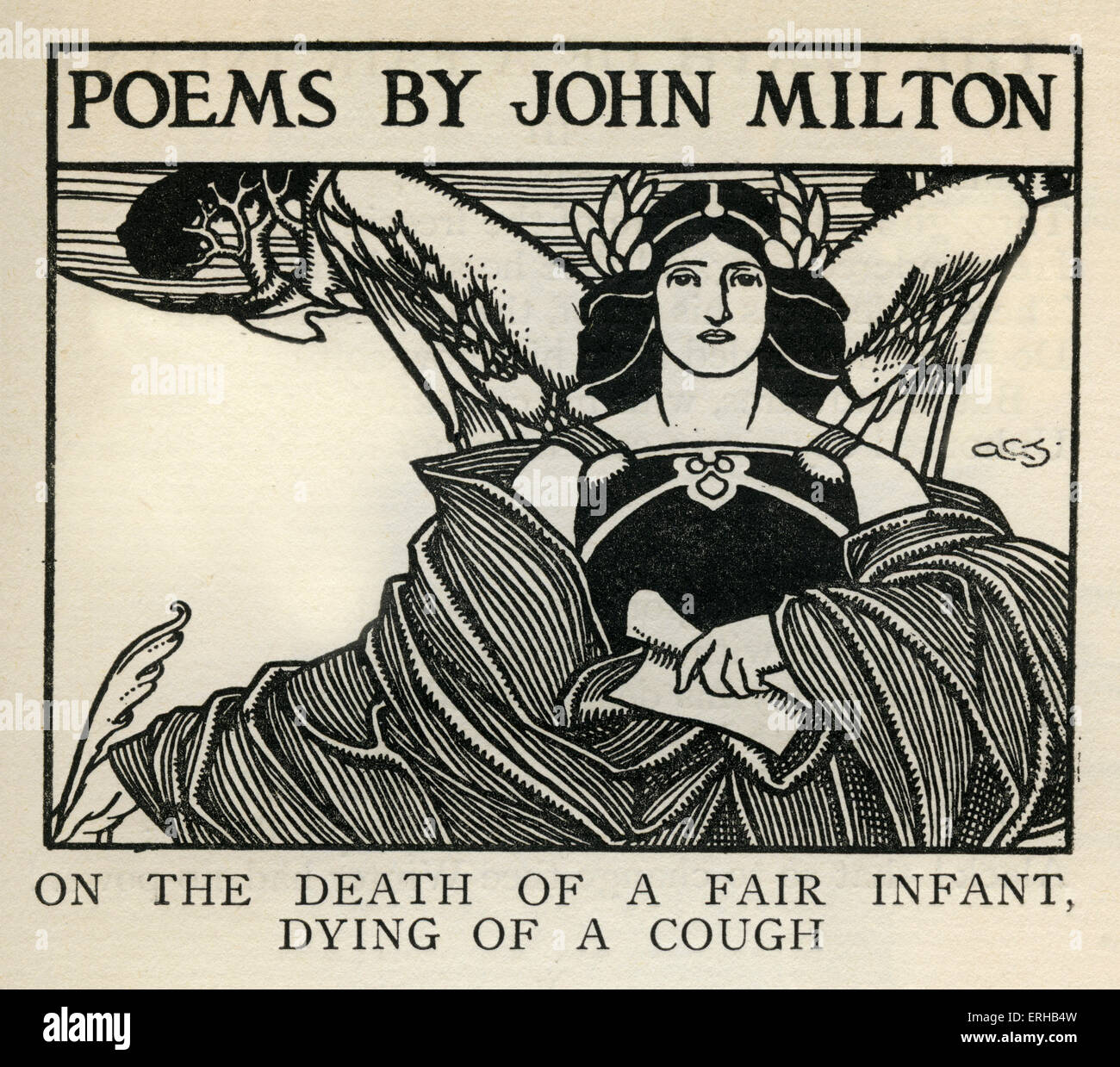 Nach dem Tod von einem fairen Säugling sterben eines Husten, von John Milton (1608-1674). Veröffentlicht in Gedichte von 1645, Bildunterschrift lautet: "Gedichte Stockfoto