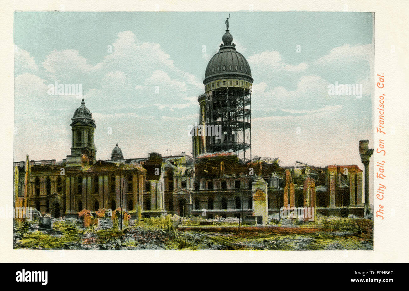 San-Francisco-Erdbeben von 18. April 1906. Die City Hall, abgebildet, wurde fast vollständig zerstört. Stockfoto
