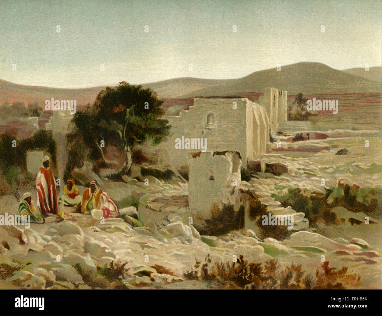 Die Stadt Samaria / Shomron - alte Hauptstadt des Königreichs Israel.  Illustration von Philip R Morris (1836-1902). Stockfoto