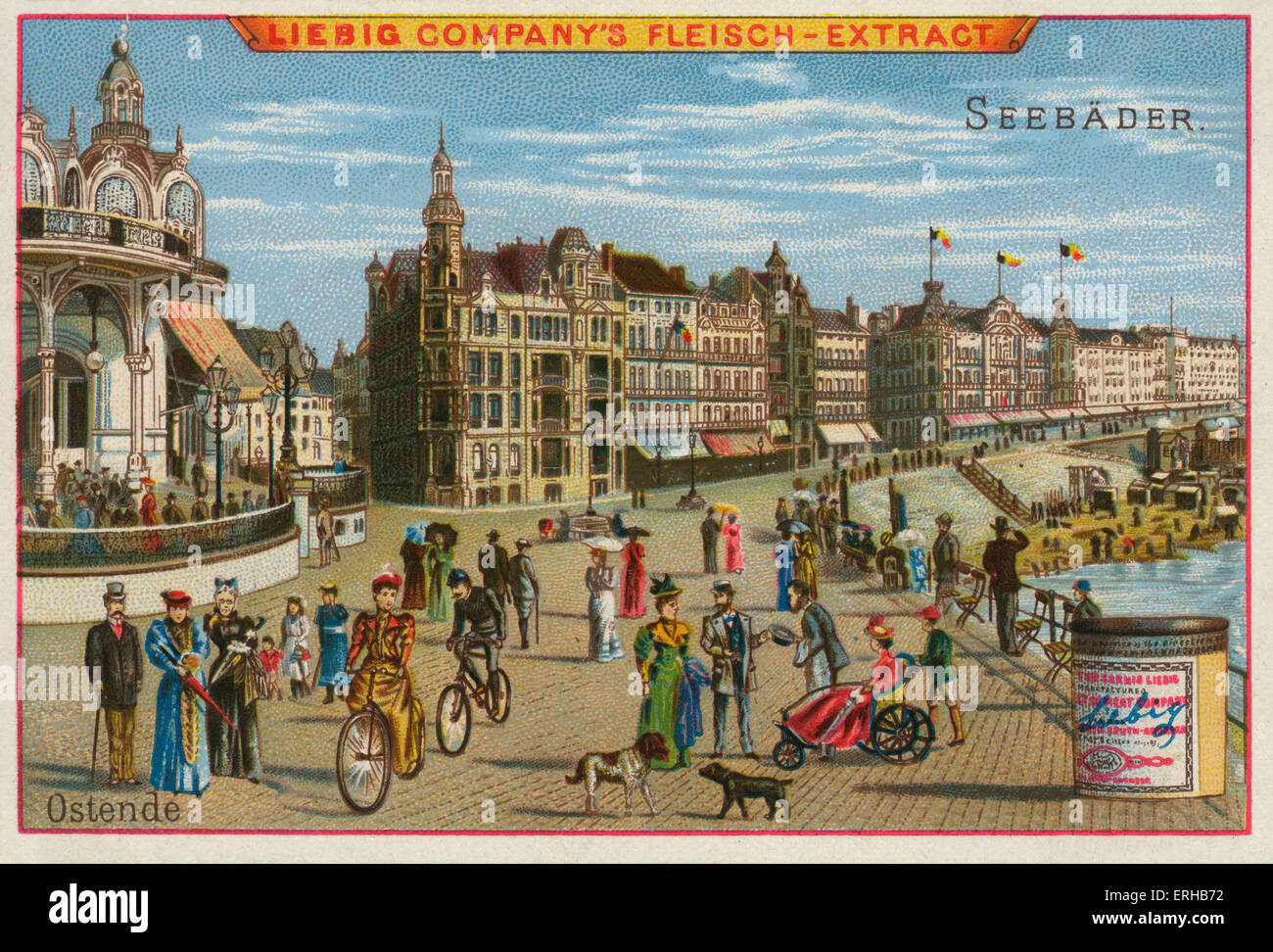 Ostende, belgische Badeort. Seebader Serie, Liebig Karte, 1895 (5 von 6). Stockfoto