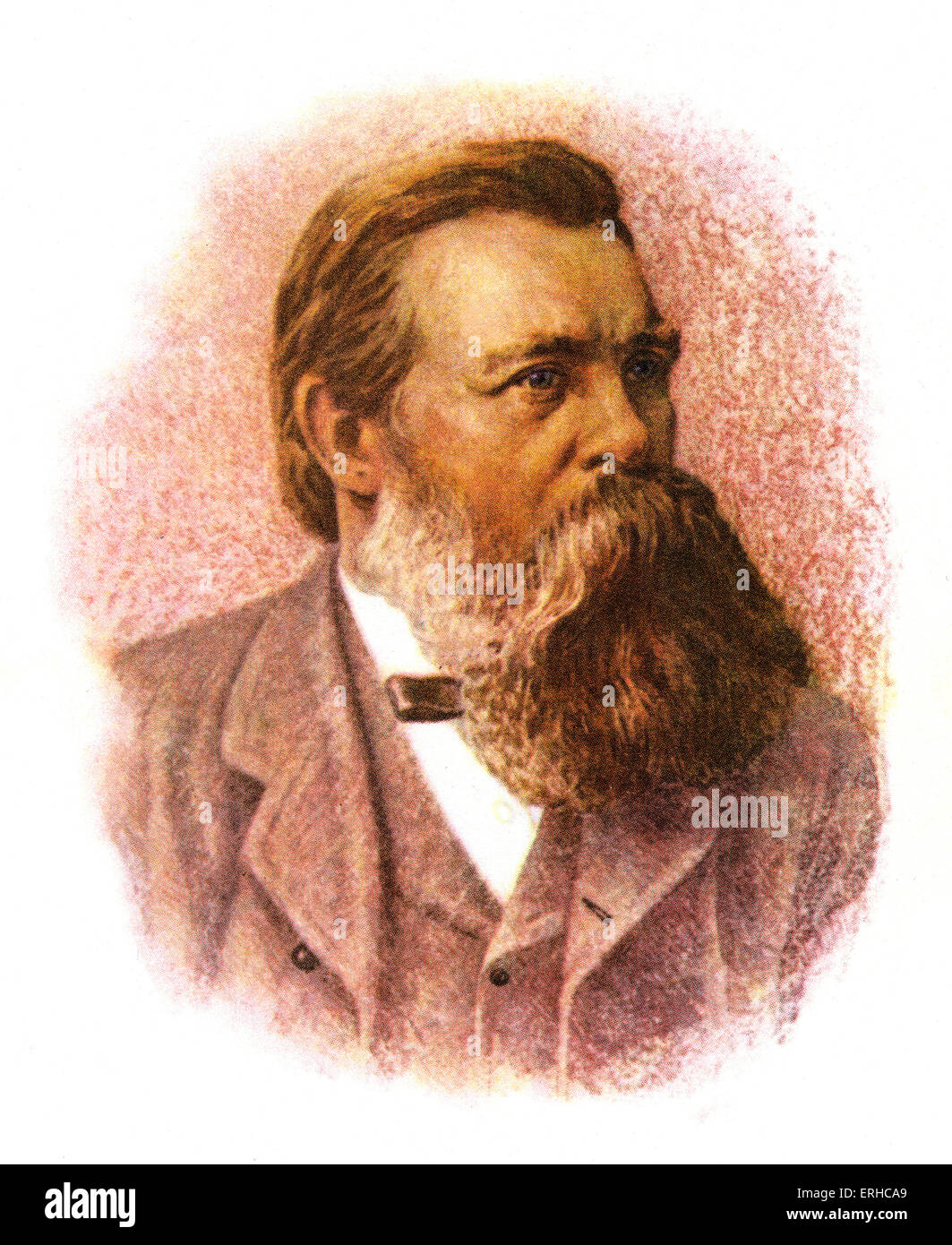 Friedrich Engels - Porträt des deutschen Philosophen. 28. November 1820 - 5. August 1895. Kommunismus. Marxismus. Sozialismus. Stockfoto