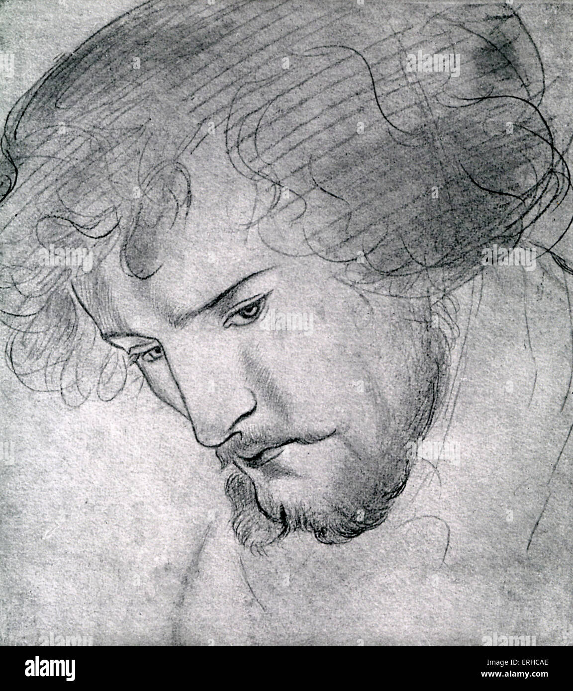 William Morris, nach dem Porträt von Dante Gabriel Rossetti. Studie für "König David" in das Altarbild in Llandaff Cathedral Stockfoto