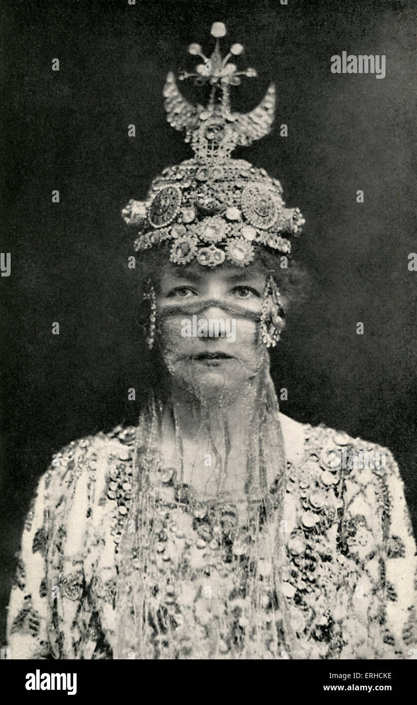 Sarah Bernhardt in der Titelrolle von Sardouss Theodora Premiere auf das Théatre De La Porte Saint-Martin-Libretto von Stockfoto