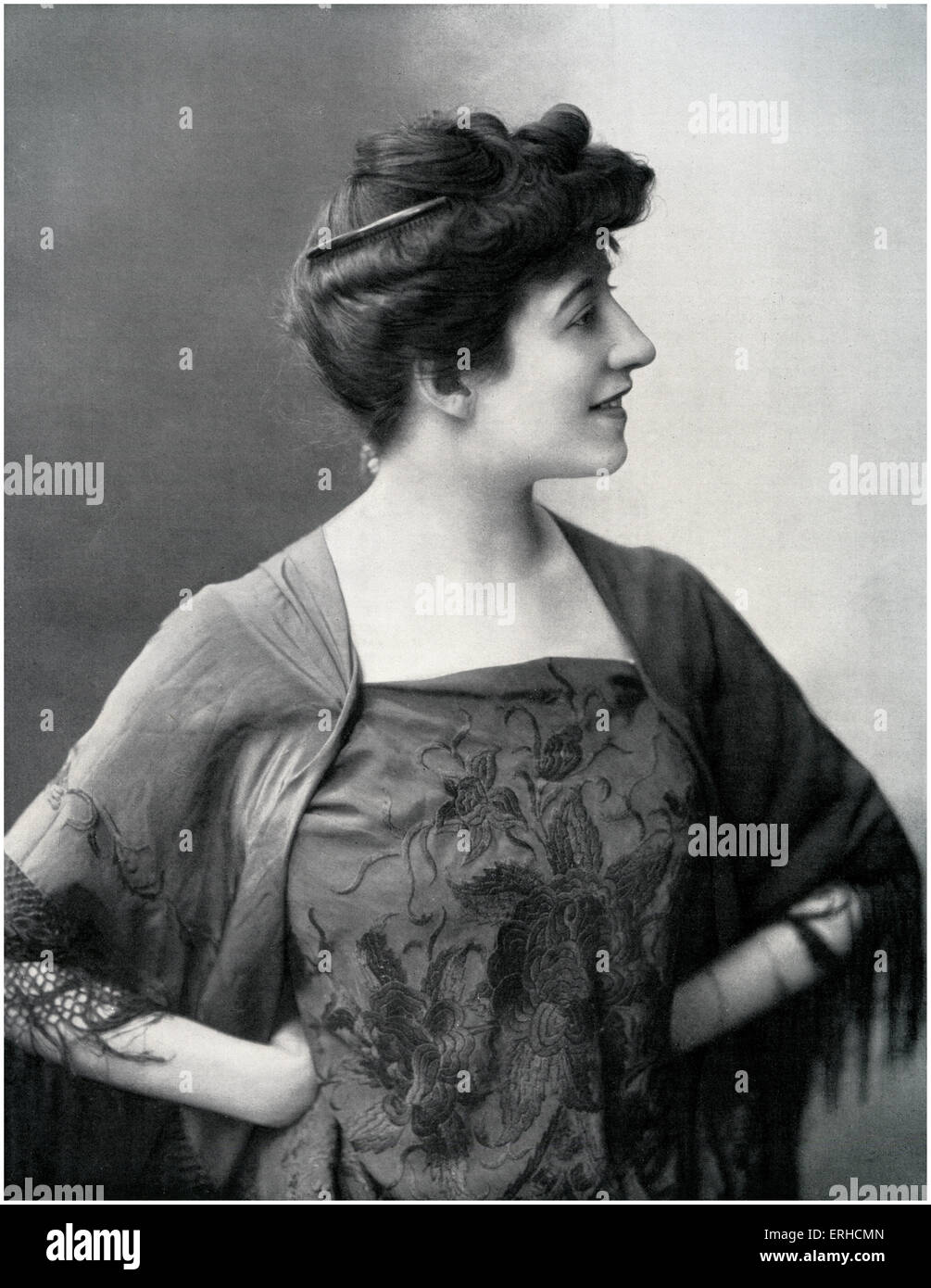 Carlotta Zambelli, italienischer Balletttänzer in Funktion als Präsident der Stierkampf in dem Ballett La Revue Dans Les Deux Mondes. Vom Le Theater, 1908. Stockfoto