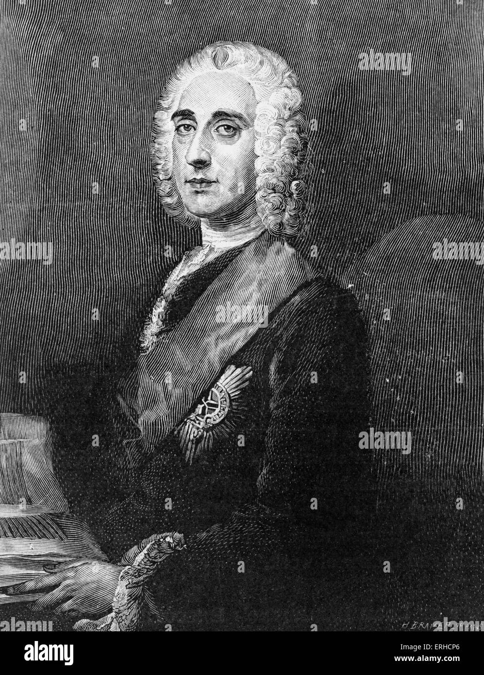 Philip Stanhope, 4. Graf von Chesterfield, Porträt. Englischer Staatsmann und Literat, 22. September 1694 – 24. März 1773. Stockfoto