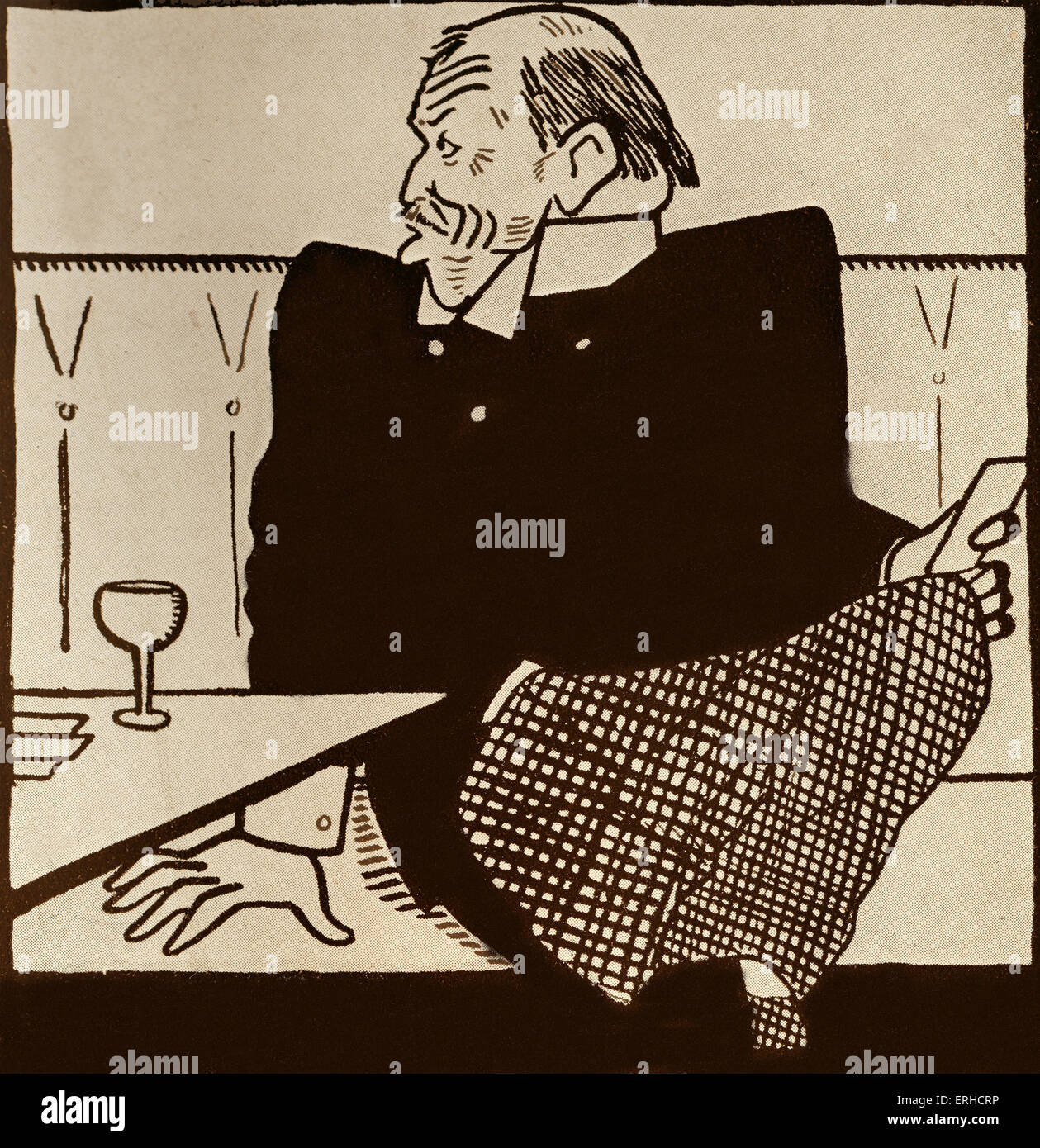 Georges Courteline, Karikatur.  Französischer Dramatiker und Romancier, 25. Juni 1858 - 25. Juni 1929. Nach der Abbildung von "Bib" Stockfoto