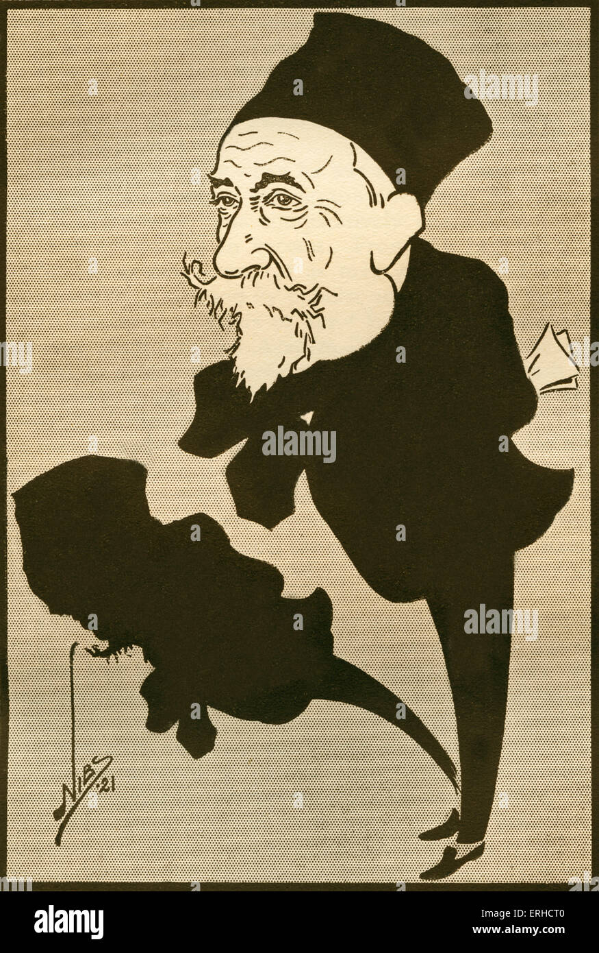 Anatole France, Karikatur.  Französischer Dichter, Journalist und Schriftsteller, Gewinner des 1921 den Nobelpreis für Literatur, 16 April Stockfoto