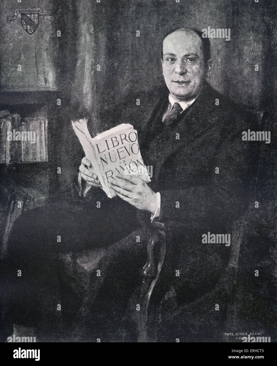 Valery Larbaud, sitzenden Porträt. Französischer Schriftsteller, Übersetzer und Kritiker, 29. August 1881 - 2. Februar 1957. Nach dem Gemälde von Stockfoto