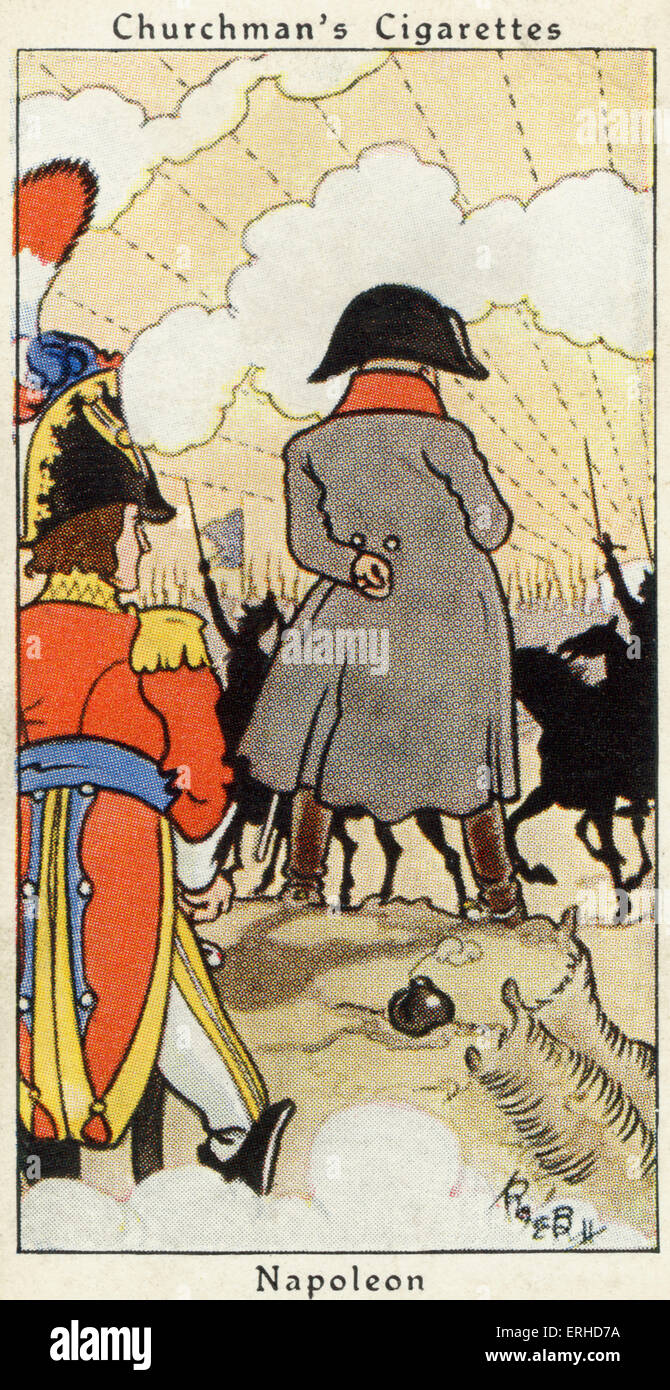NAPOLEON Bonaparte - stehend, Rückansicht, Hand hinter Rücken Kirchenmann die Zigarettenkarten Stockfoto