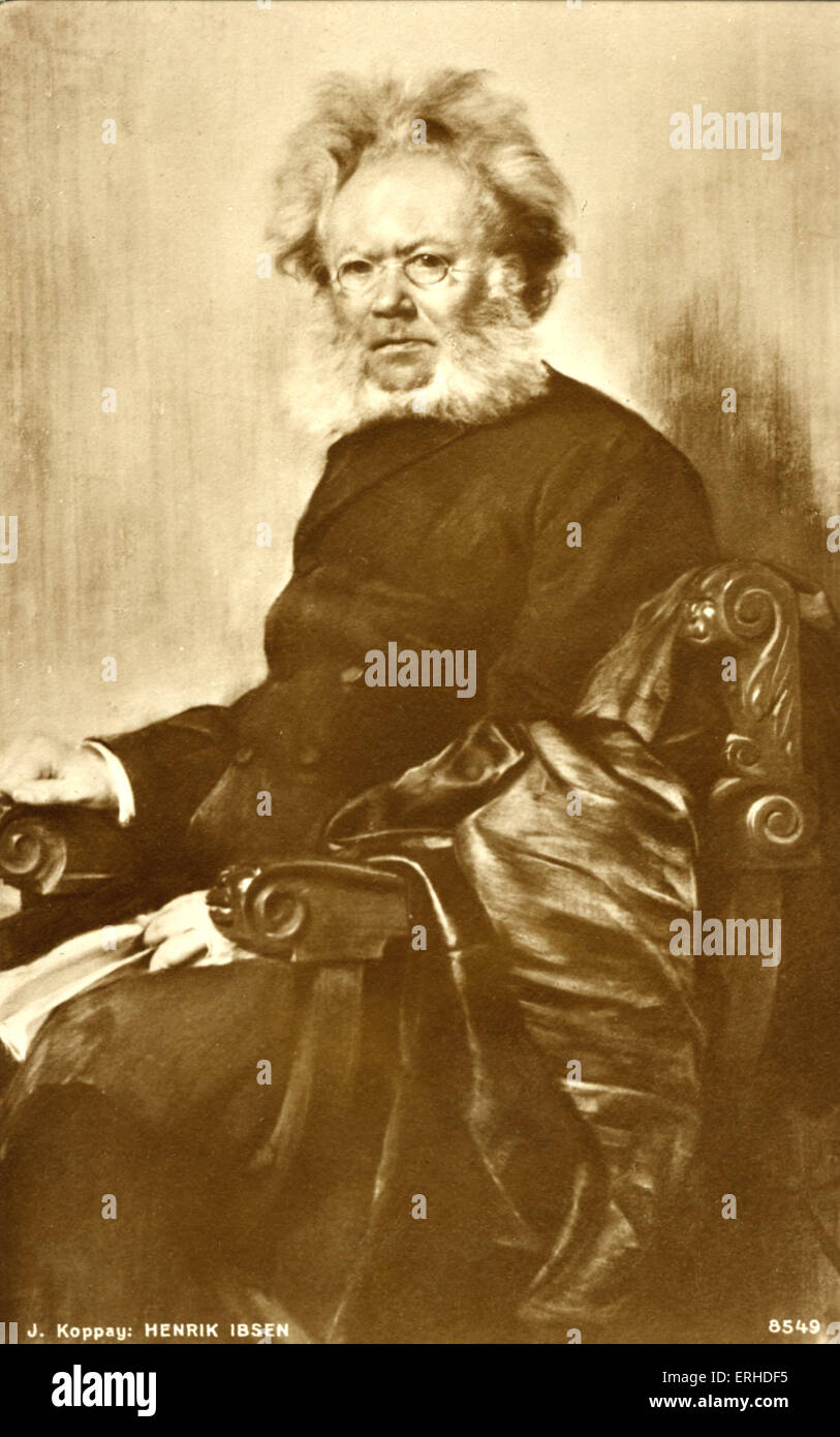 Henrik Ibsen von J. Koppay. Norwegischer Dramatiker. Schriftsteller. Postkarte. Stockfoto