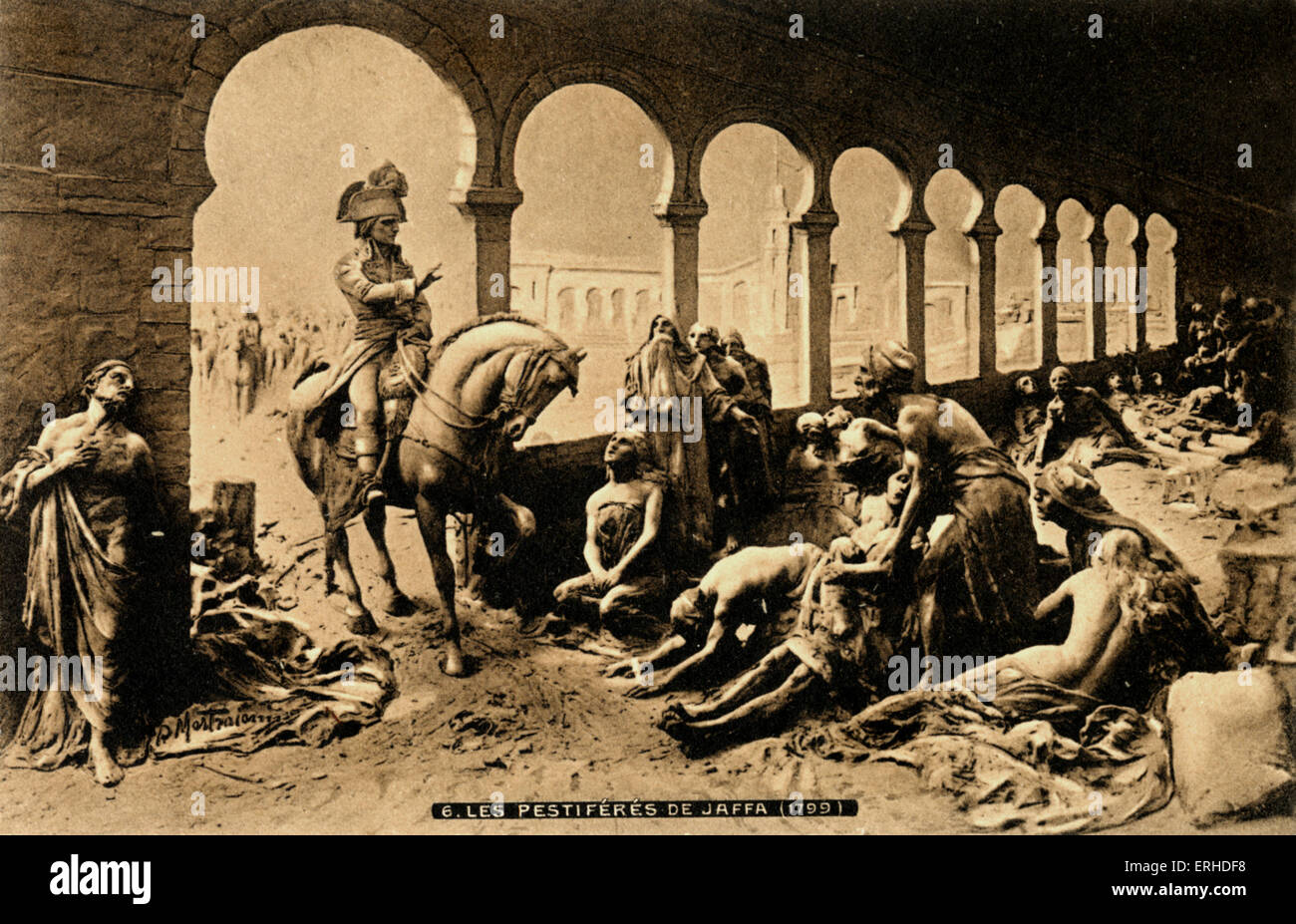 Napoléon Bonaparte die Opfern der Pest von Jaffa am 11. März 1799 besuchen. Stockfoto