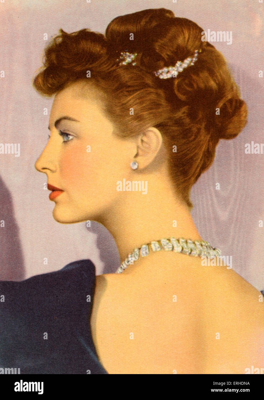 Ava Gardner, US-amerikanische Schauspielerin. Universelle internationale Werbung Postkarte. Stockfoto