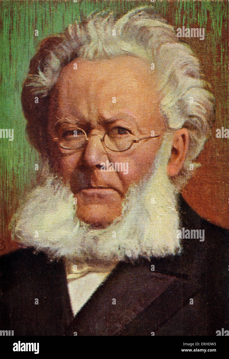 IBSEN, Henrik - Porträt des norwegischen Dramatikers, Peer Gynt und Puppenhaus schrieb...  Grieg-Verbindung. (b.1828-1906) Stockfoto