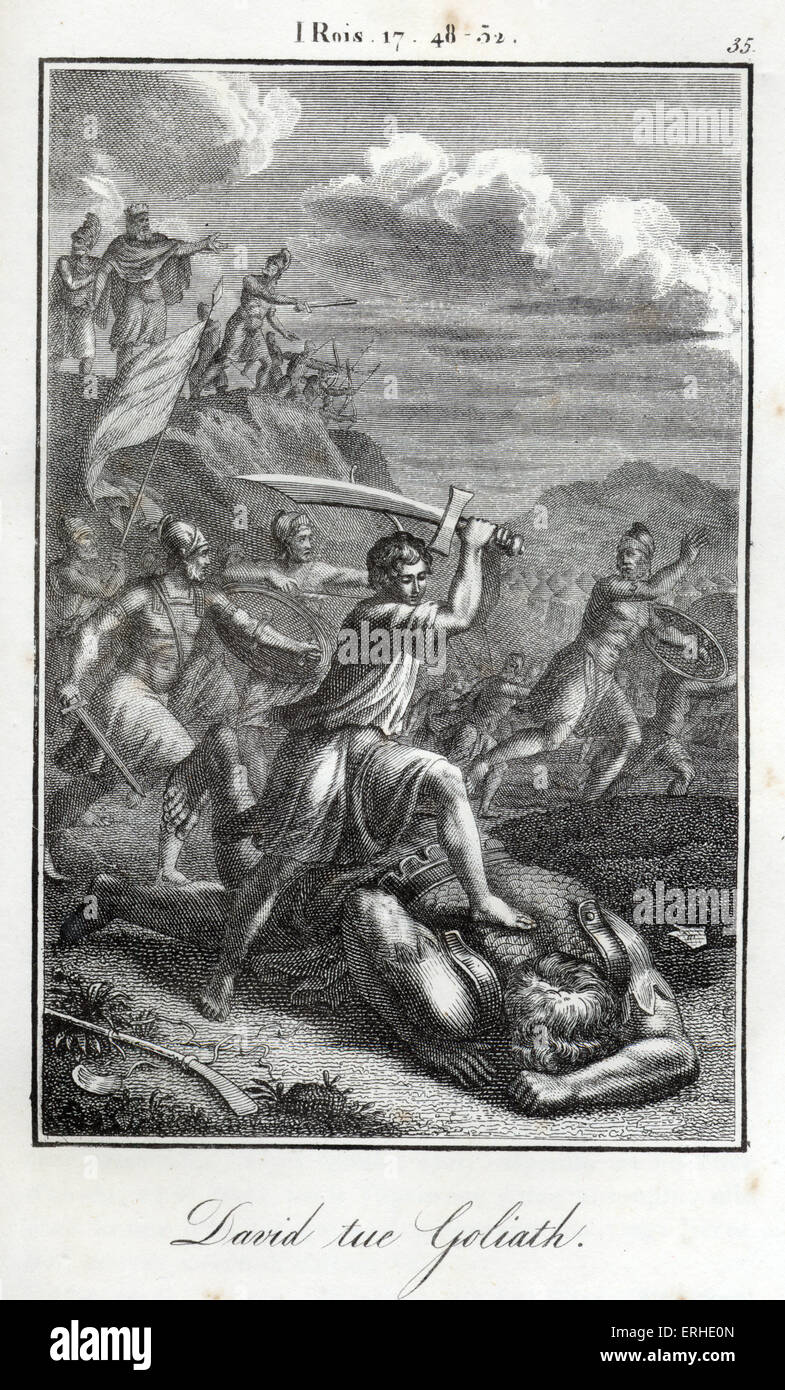 Bibel, David tötet Goliath, der Riese des zweite Königs von Israel. Könige Stockfoto