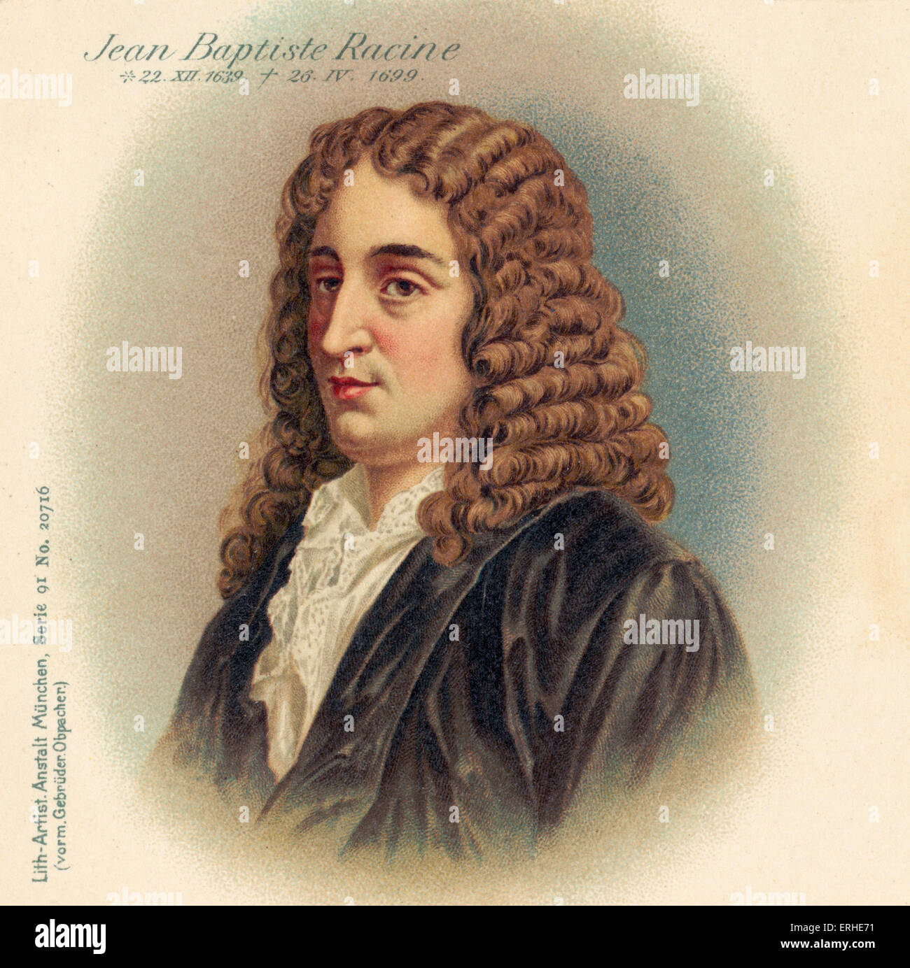 Jean Baptiste Racine, Portrait. Französischer Dramatiker 22. Dezember 1639 - 26. April 1699 Stockfoto