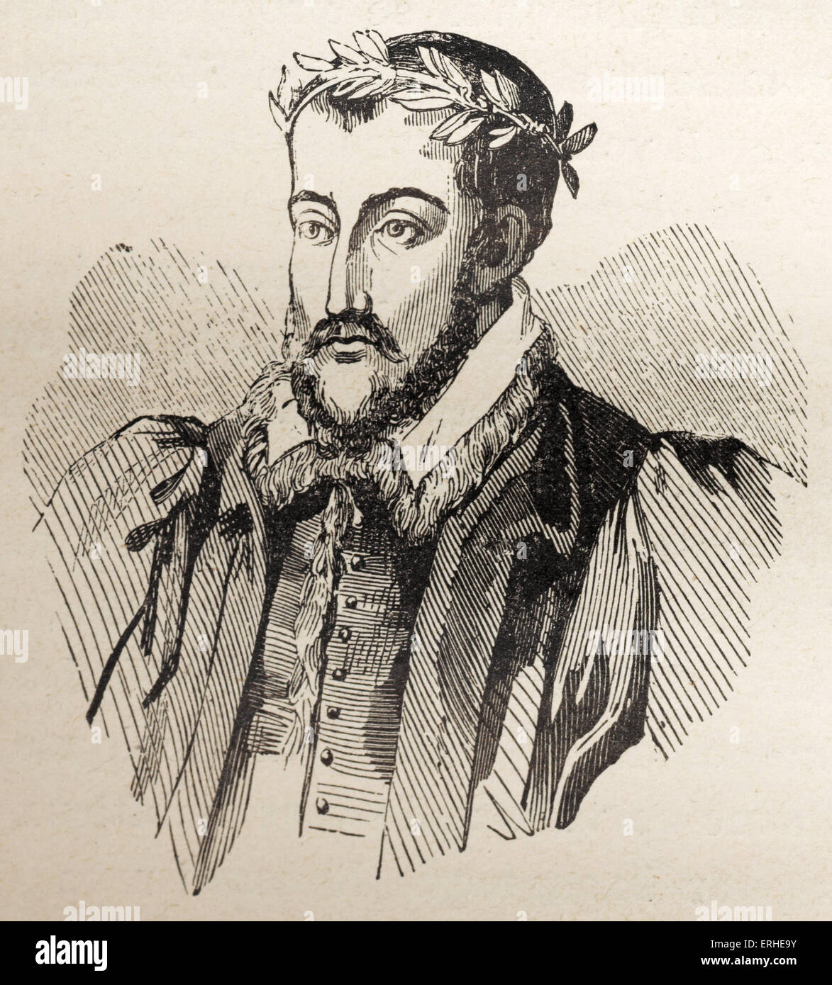 Joachim Du Bellay PortraitGravur. Französischer Dichter, 15221560