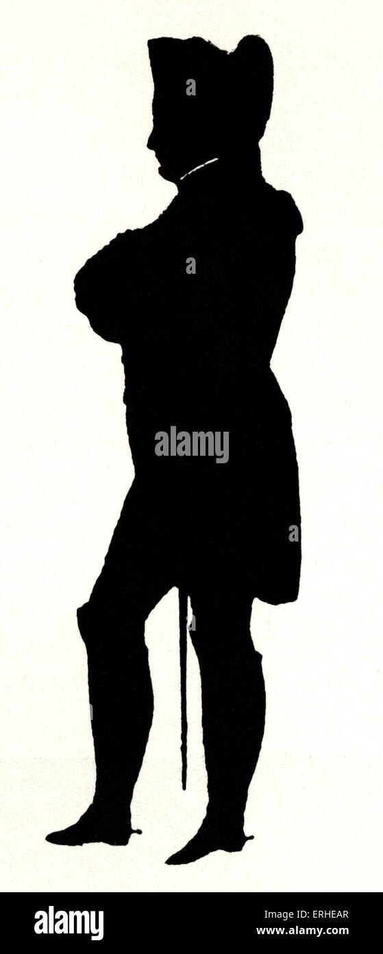 Napoleon Bonaparte, Silhouette von Mesenkop. Französischer Kaiser, 15. August 1769 - 5. Mai 1821 Stockfoto