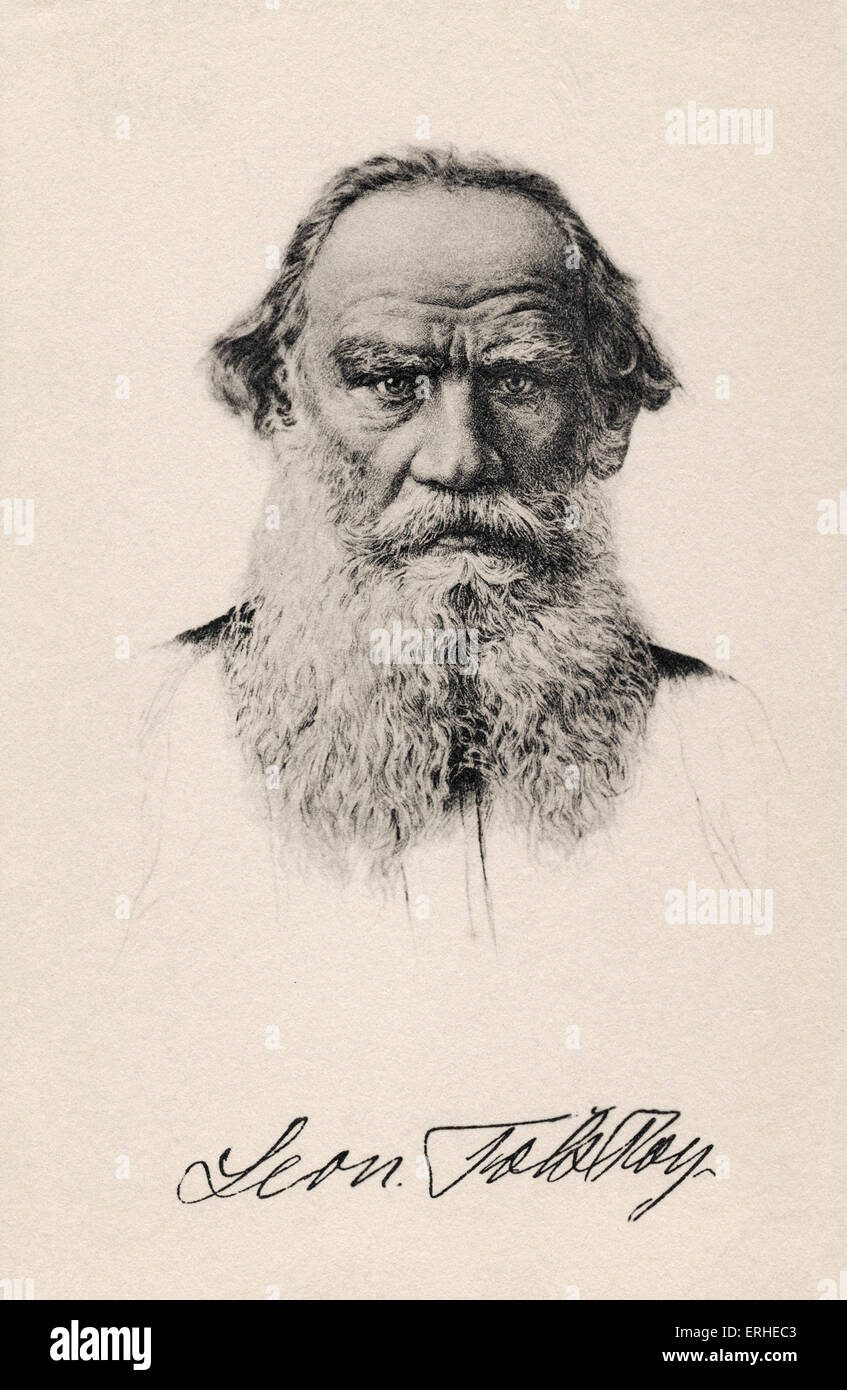 Leo Tolstoy - Porträt der russische Schriftsteller, ästhetische Philosoph, Moralist und mystische 1828-1910 Stockfoto