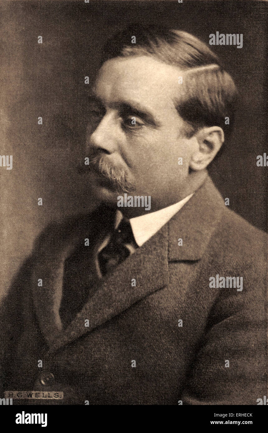 H G Wells, (Herbert George) - englischer Schriftsteller, Kurzgeschichten und populäre Historiker 1866-1946 Stockfoto