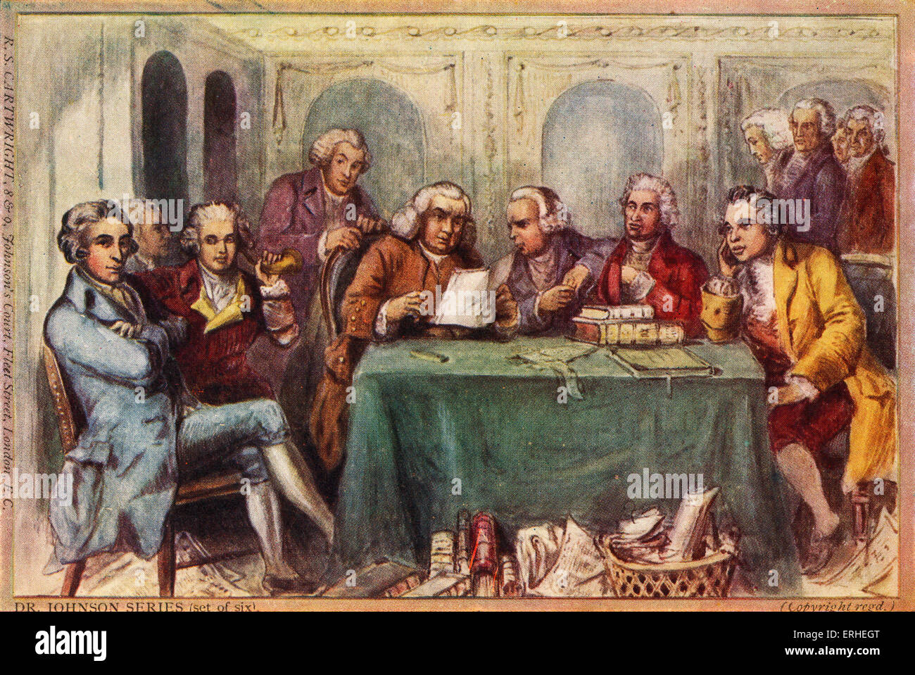 Die literarische Clubmitglieder in London-Johnson, Goldsmith, James Boswell, Sir Joshua Reynolds, Edmund Burke verwendet, an Treffen der Stockfoto