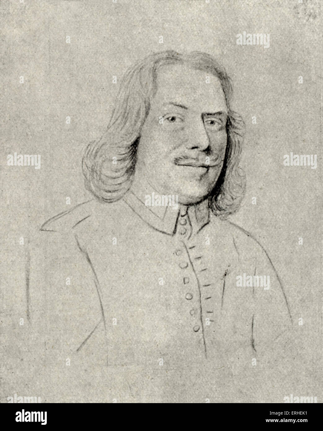 John Bunyan - Porträt nach der Zeichnung von R. White.  Englischer religiöser Schriftsteller, Prediger, Theologe, Dichter. 1628 - 1688 Stockfoto