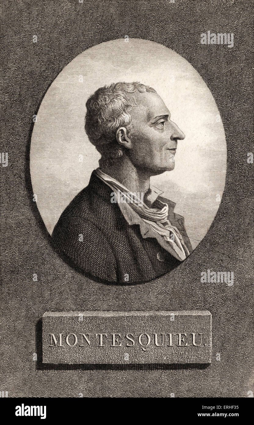 Montesquieu, Charles-Louis de Secondat, Baron De La Brède - Portrait des französischen Philosophen und Juristen 1689-1755 Stockfoto