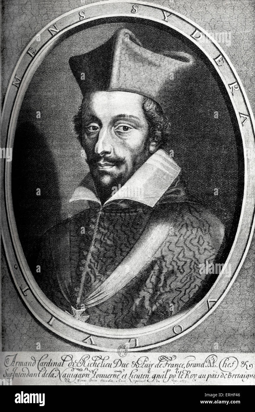 Kardinal Richelieu, Armand-Jean du Plessis. Minister von Louis XIII, (1585-1642). Stockfoto