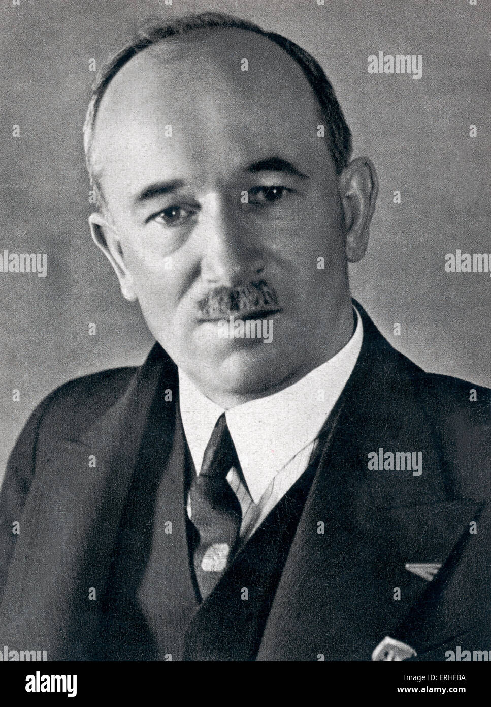 Edvard Benes - Porträt des zweiten Präsidenten der Tschechoslowakei / Tschechische Republik. 28. Mai 1884 - 3. September 1948 Stockfoto