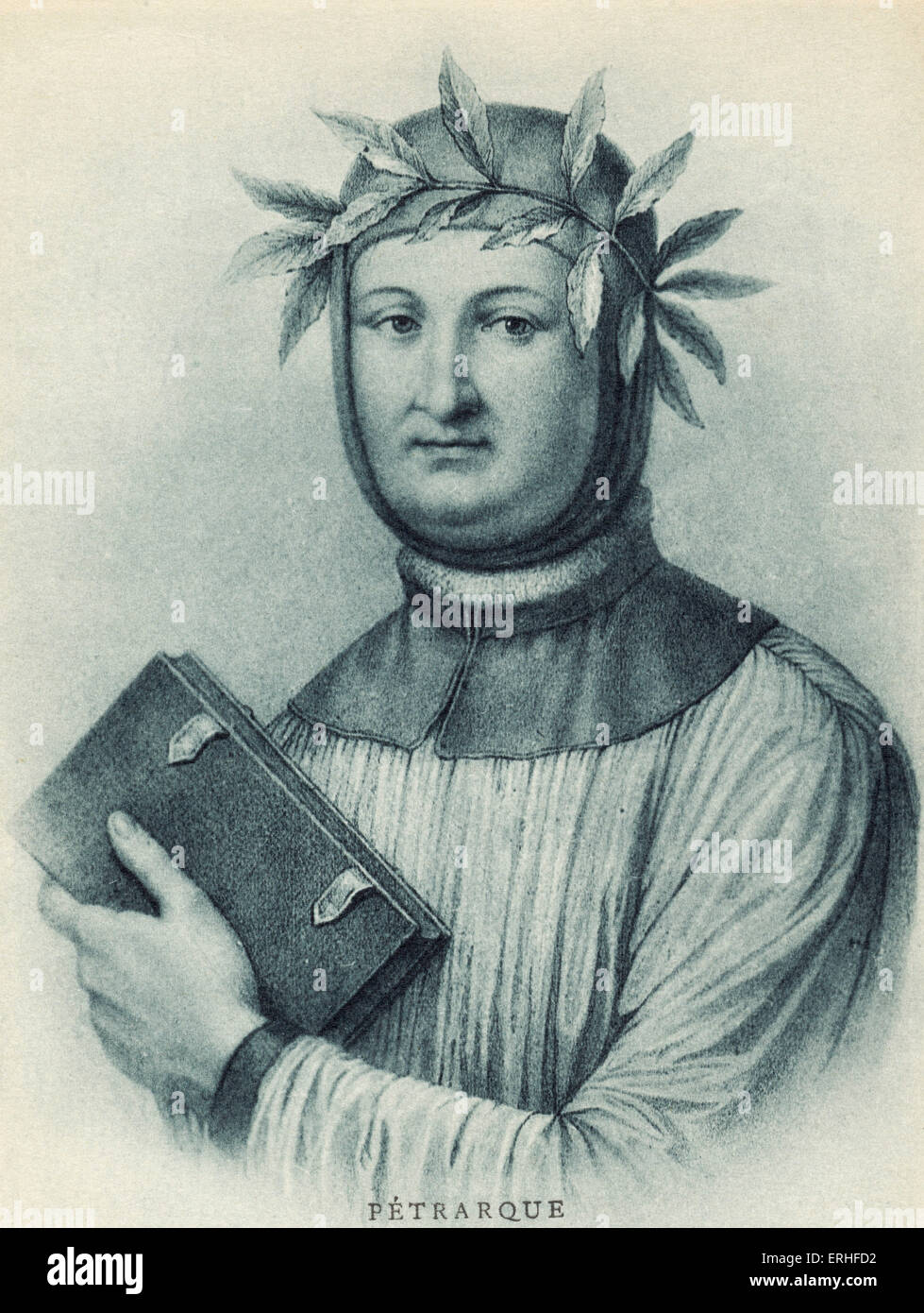 Francesco Petrarch Porträt 14. Jahrhundert italienischer Dichter. Seine Gedichte wurden auf Musik von Schubert, Monteverdi und viele gesetzt Stockfoto