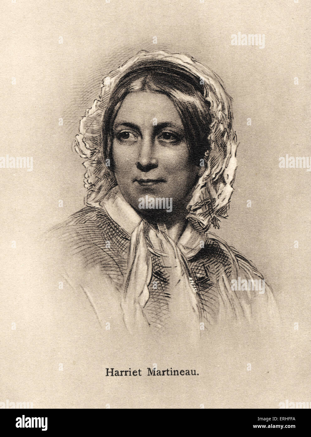 Englische Schriftstellerin Harriet Martineau - Porträt - 12. Juni 1802 - 27. Juni 1876 Stockfoto