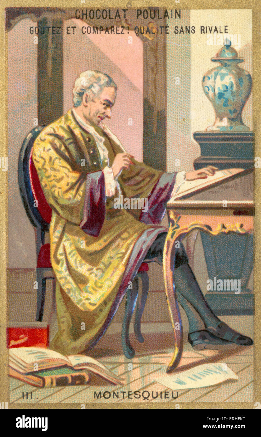 Montesquieu, Charles-Louis de Secondat, Baron De La Brède - Portrait des französischen Philosophen und Juristen 19. Januar 1689 - 10 Stockfoto