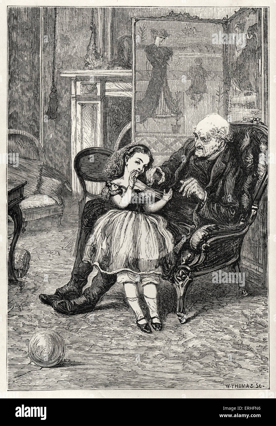 Anthony Trollope, der letzten Chronik der Barset. Abbildung beschriftet "Posy und ihr Großpapa" von 1867 Originalausgabe. Stockfoto
