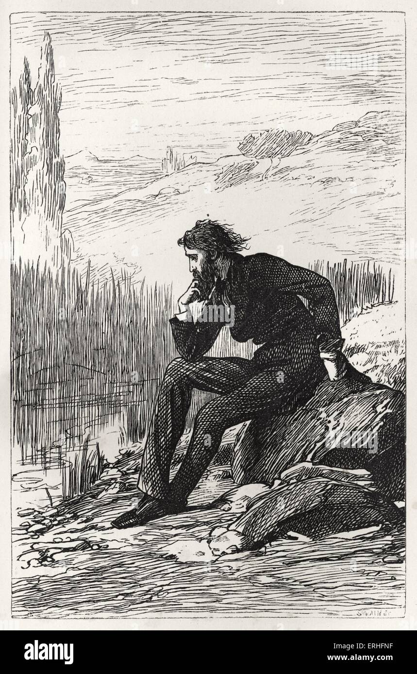 Anthony Trollope Roman "Er wusste, er war recht" - Abbildung beschriftet "Trevelyan am Casalunga" von 1869 Originalausgabe. Stockfoto